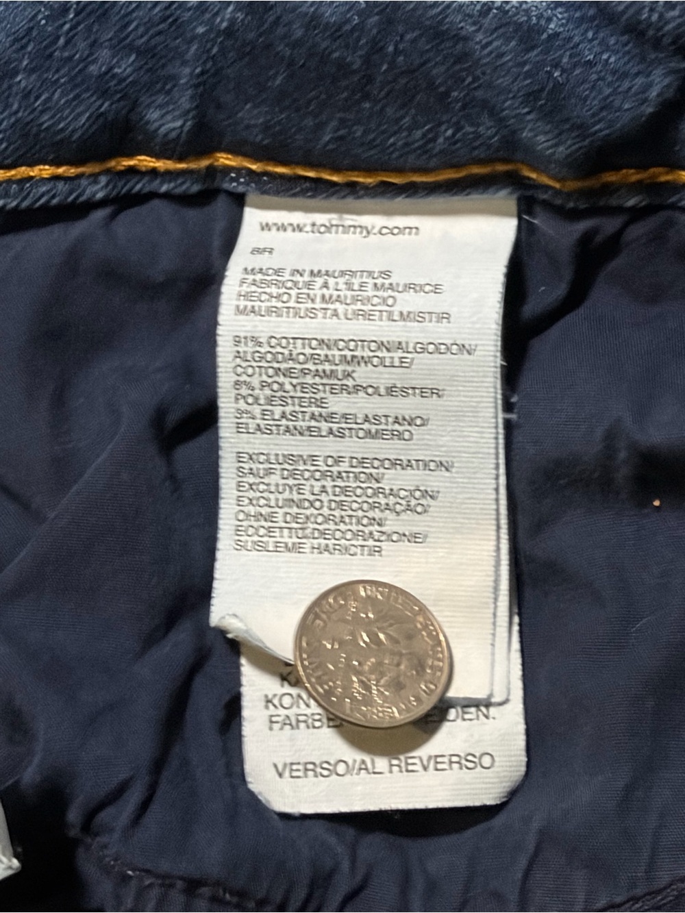 Tommy Hilfiger Distressed Y2K Straight Leg Blue Denim Jeans Womenβs Size 8R - Picture 5 of 11